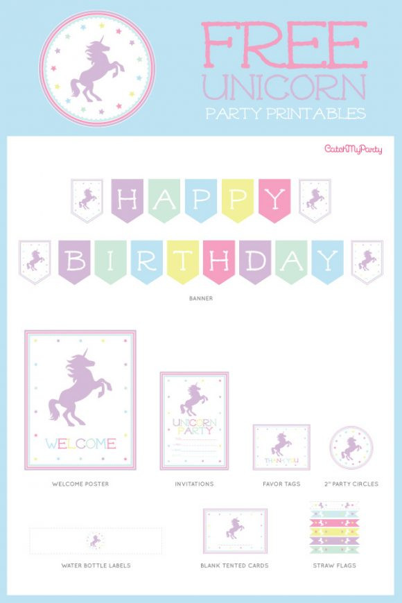 Birthday Party Printables
 The Best Free Unicorn Birthday Party Printables