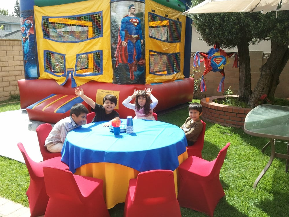 Birthday Party Rental Ideas
 superman theme birthday party table set up decoration