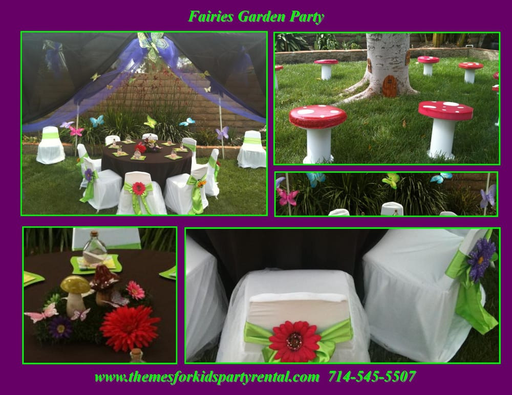 Birthday Party Rental Ideas
 Garden Fairy princess theme birthday party table set up