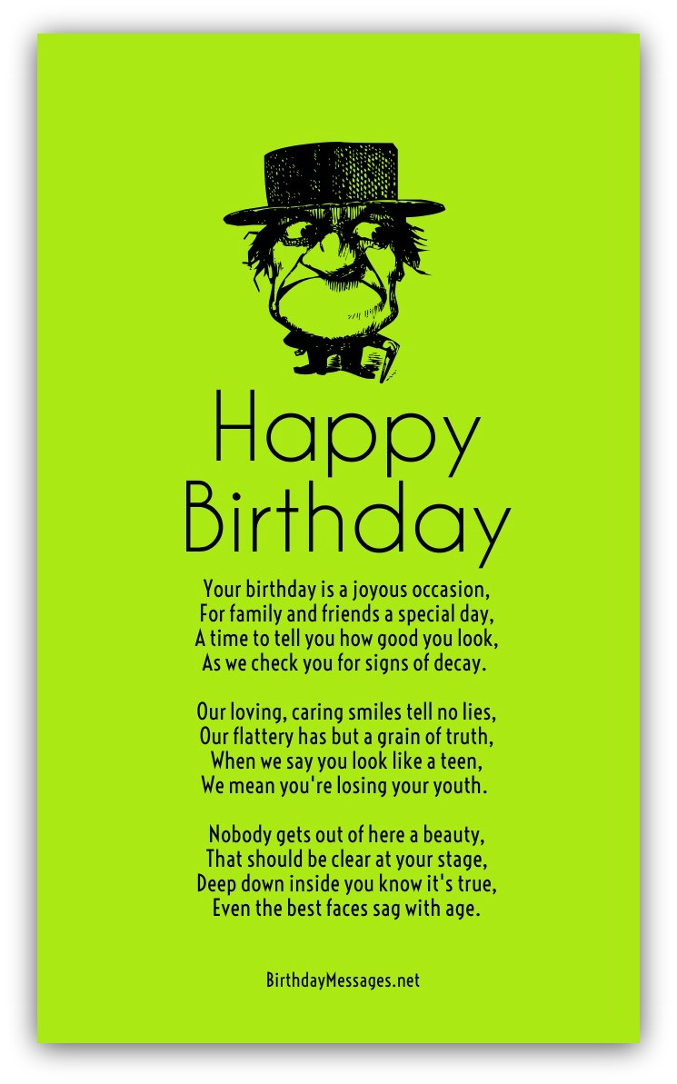 Birthday Poems For Friends Funny
 Funny Birthday Poems Page 2