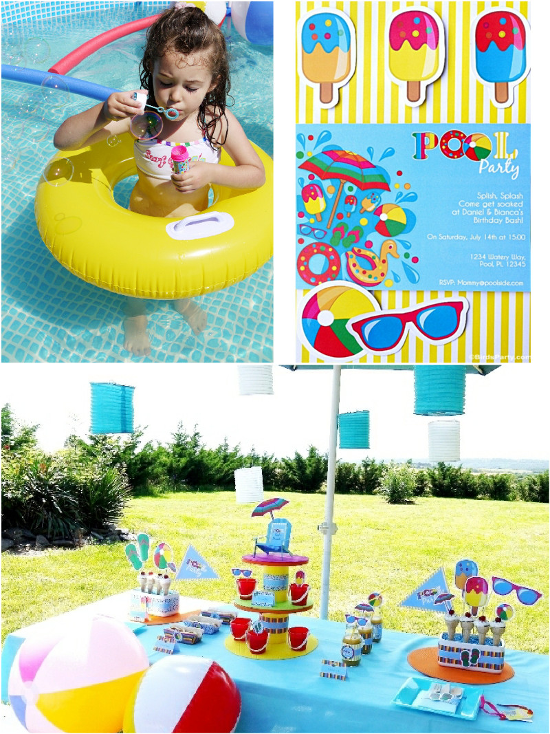 Birthday Pool Party Ideas
 Pool Party Ideas & Kids Summer Printables Party Ideas