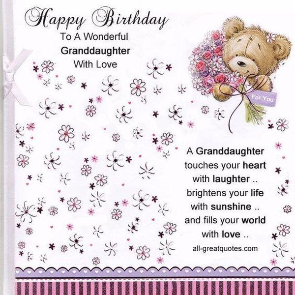 Birthday Wishes For A Granddaughter
 Happy Birthday Granddaughter Quotes and Wishes