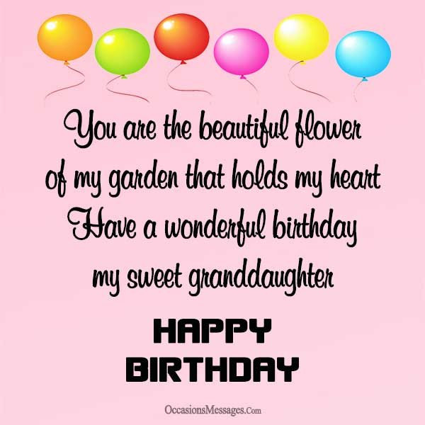 Birthday Wishes For A Granddaughter
 Birthday Wishes for Granddaughter Occasions Messages