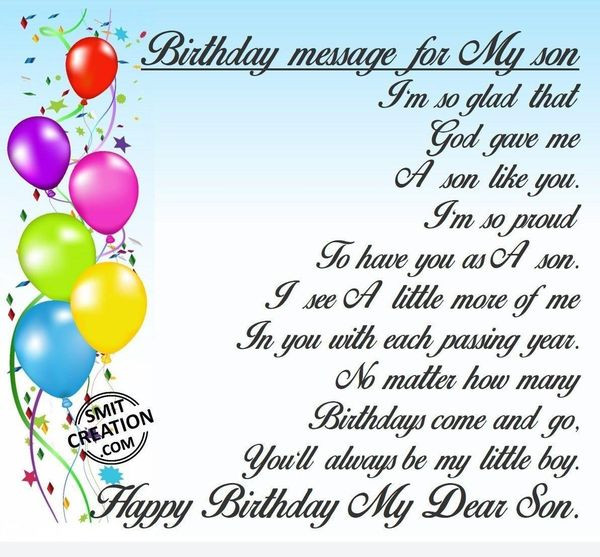 Birthday Wishes For A Son From A Mother
 Happy Birthday Son Quotes from Mom and Dad