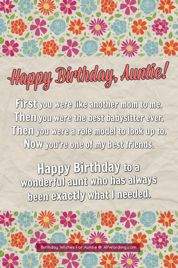 Birthday Wishes For Aunt
 Happy Birthday Auntie 50 B Day Wishes For Your Beloved