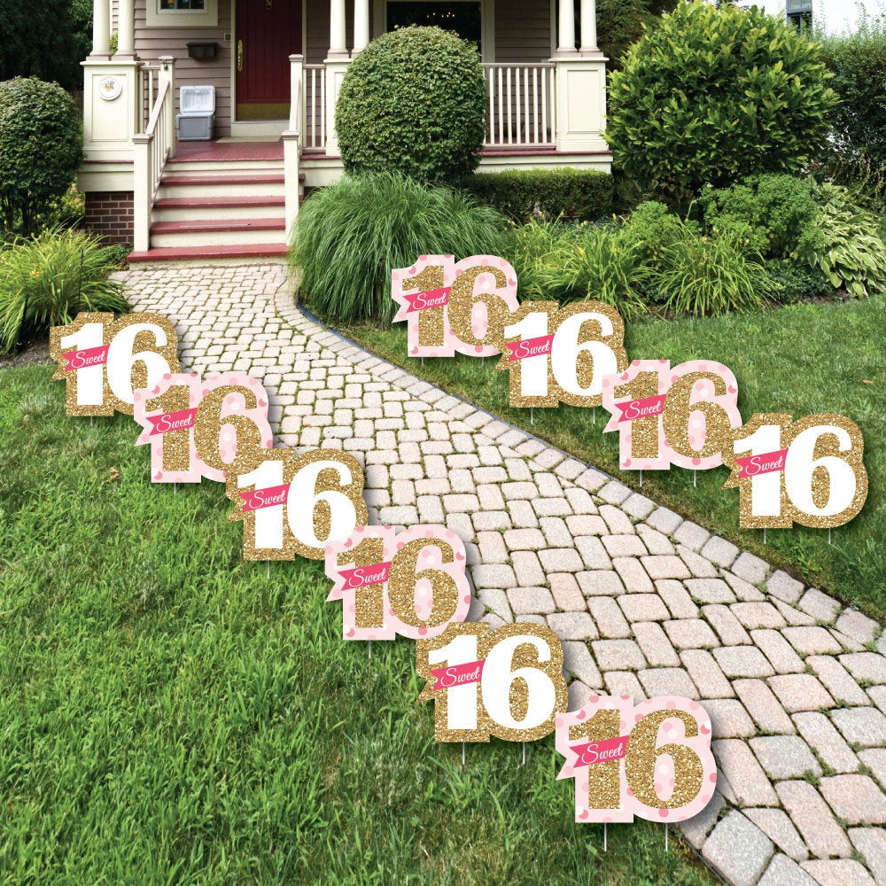 Birthday Yard Decorations
 Sweet 16 Lawn Decorations Outdoor Birthday Party Yard