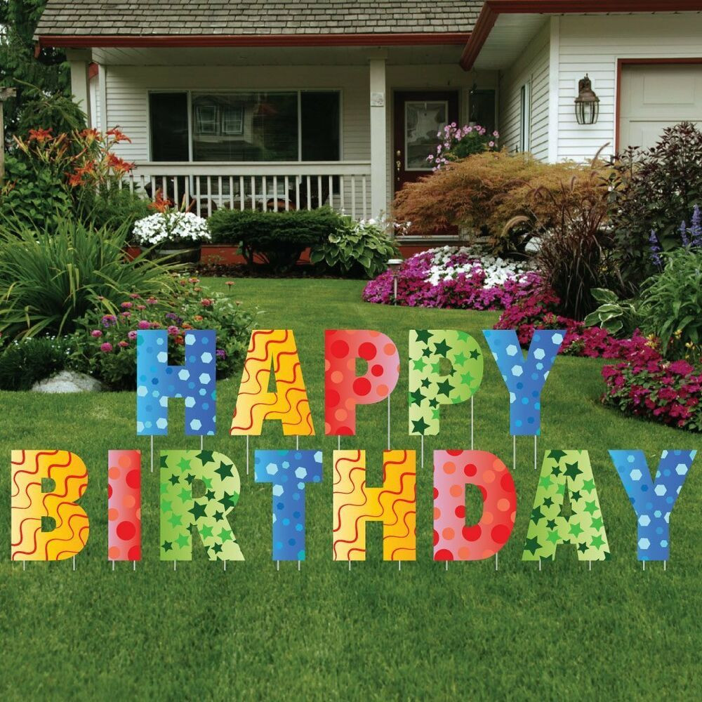 Birthday Yard Decorations
 Happy Birthday Giant Art Yard Letters Surprise Decorations