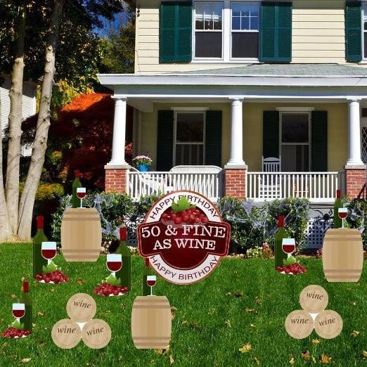 Birthday Yard Decorations
 50th Birthday Yard Decoration 50 & Fine as Wine set