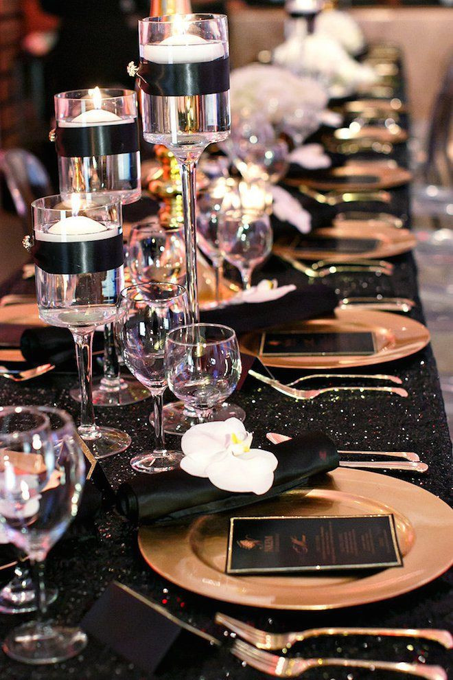 Black And Gold Wedding Theme
 17 Best images about black or grey wedding on Pinterest