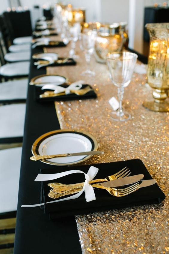Black And Gold Wedding Theme
 20 Black and Gold Wedding Color Ideas for Fall Winter