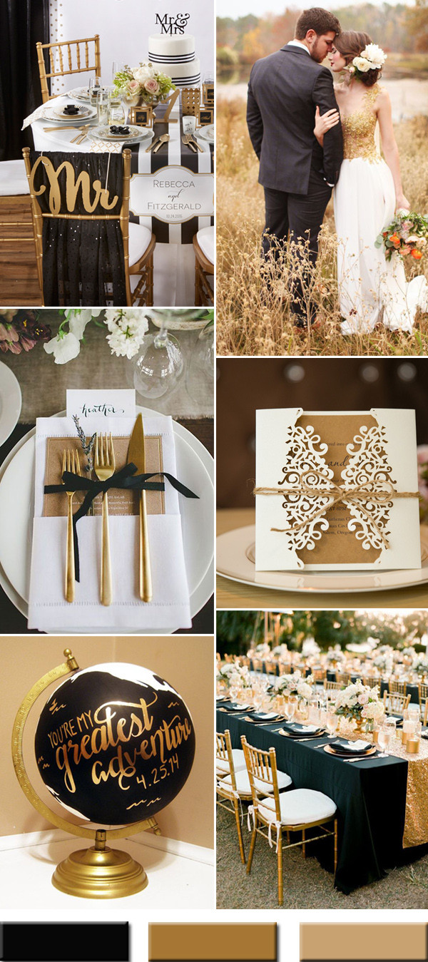 Black And Gold Wedding Theme
 Trendy Gold Wedding Color bos Brimming an Elegant and