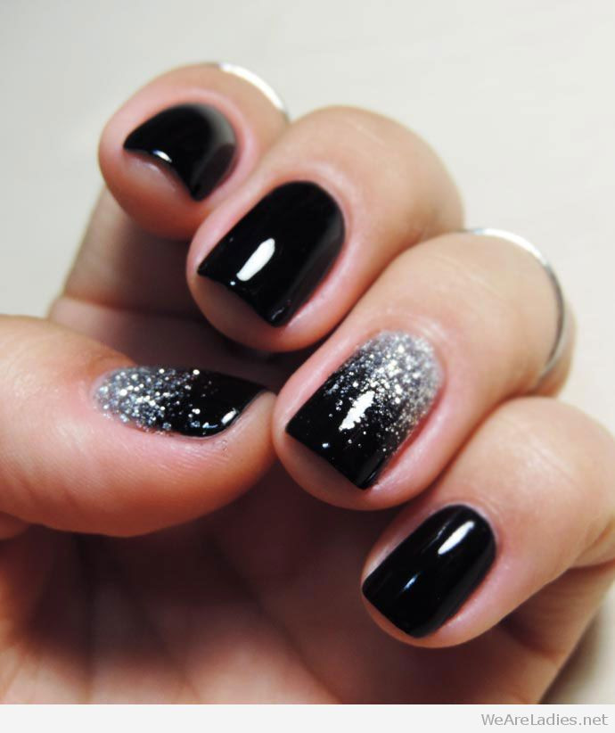 Black And Silver Glitter Nails
 We are La s A blog about Beauty Fashion Makeup etc