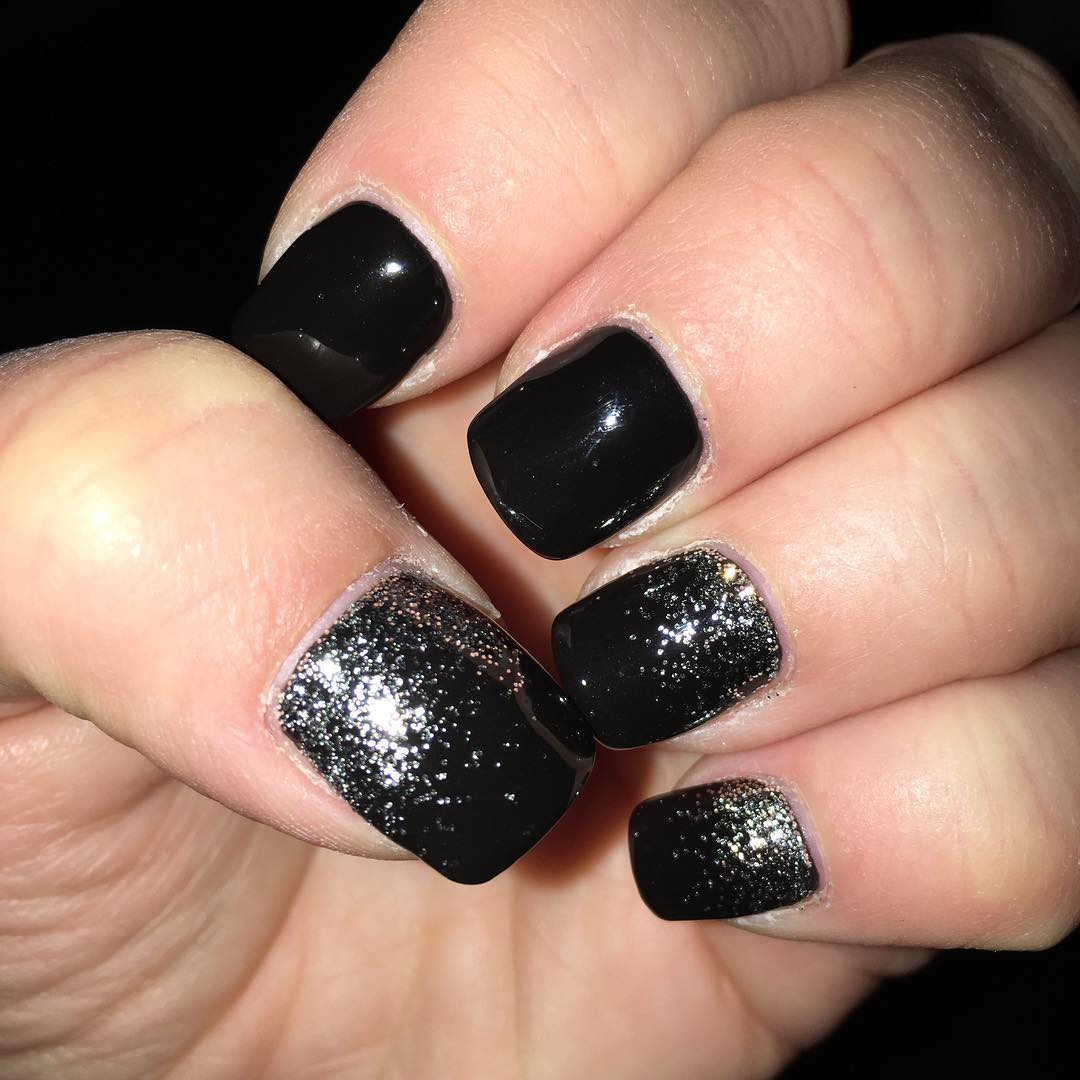 Black And Silver Glitter Nails
 29 Black Acrylic Nail Art Designs Ideas