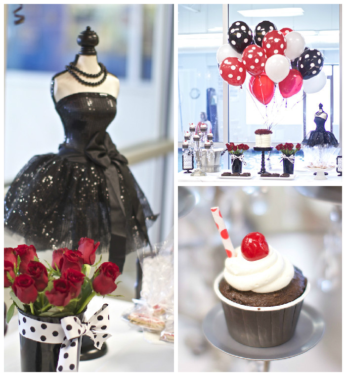 Black And White Birthday Party Decorations
 Kara s Party Ideas Black White Red Elegant Birthday Party