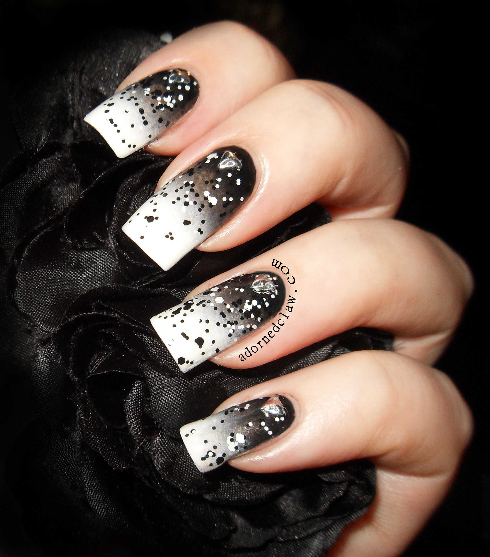 Black And White Nail Art Design
 Nail Studs