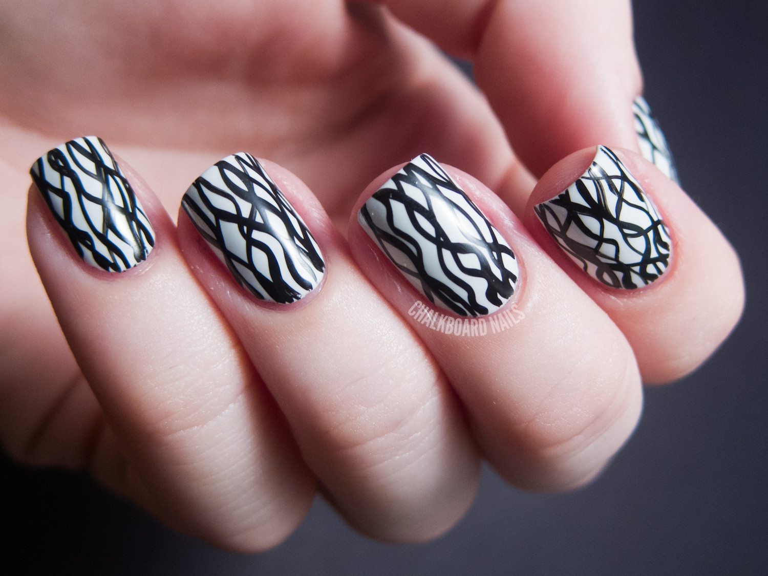 Black And White Nail Art Design
 31DC2012 Day 07 Black and White Nails