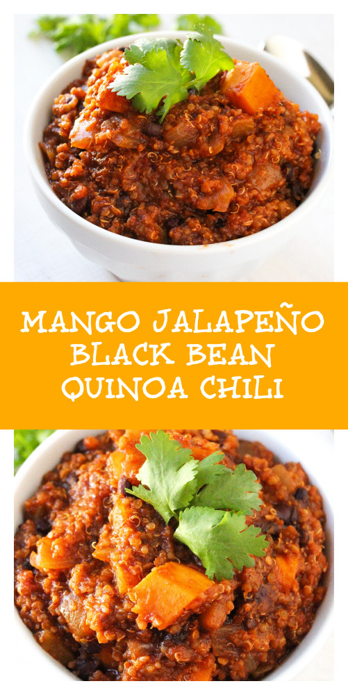 Black Bean Quinoa Chili
 mango jalapeno black bean quinoa chili Layers of Happiness