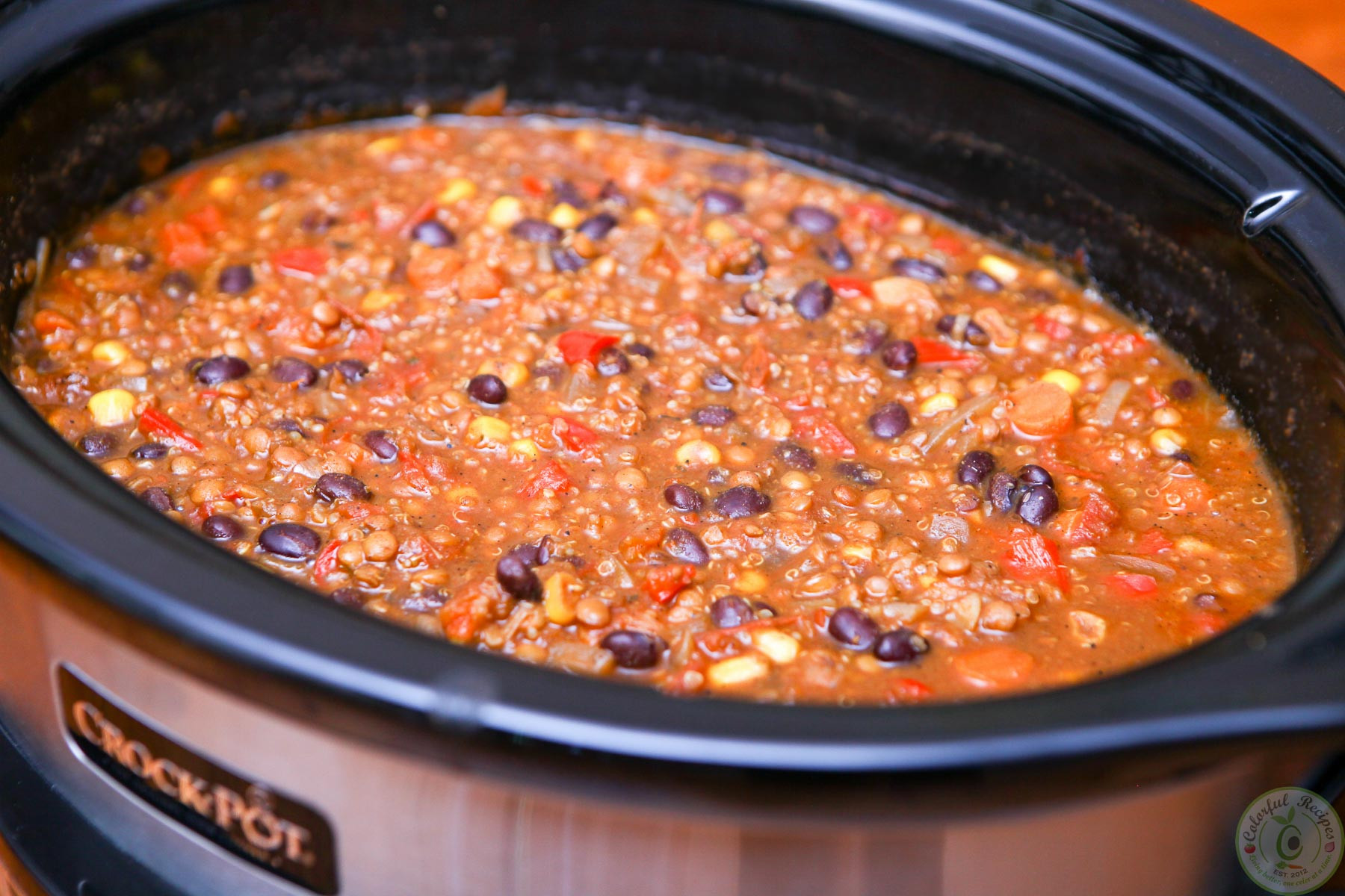 Black Bean Quinoa Chili
 Crock Pot Black Bean Lentil Quinoa Chili Colorful Recipes