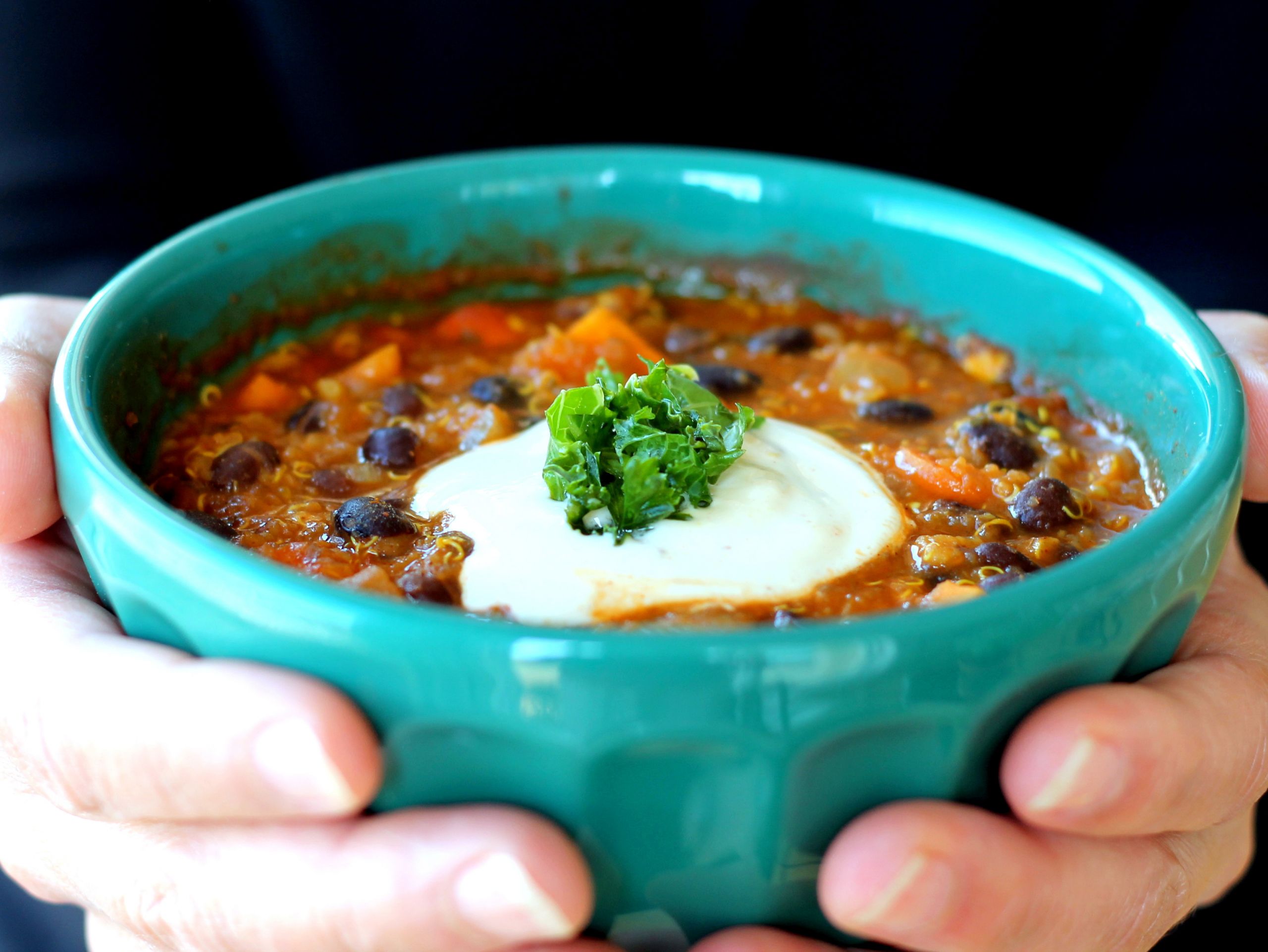 Black Bean Quinoa Chili
 Black Bean Sweet Potato and Quinoa Chili with Smoked