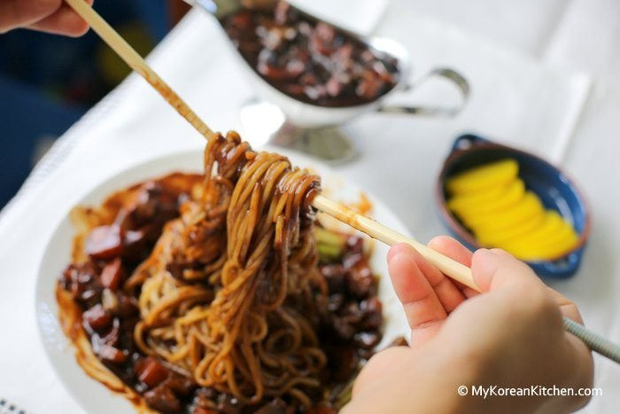 Black Bean Sauce Noodles
 Korean Black Bean Sauce Noodles Jajangmyeon My Korean