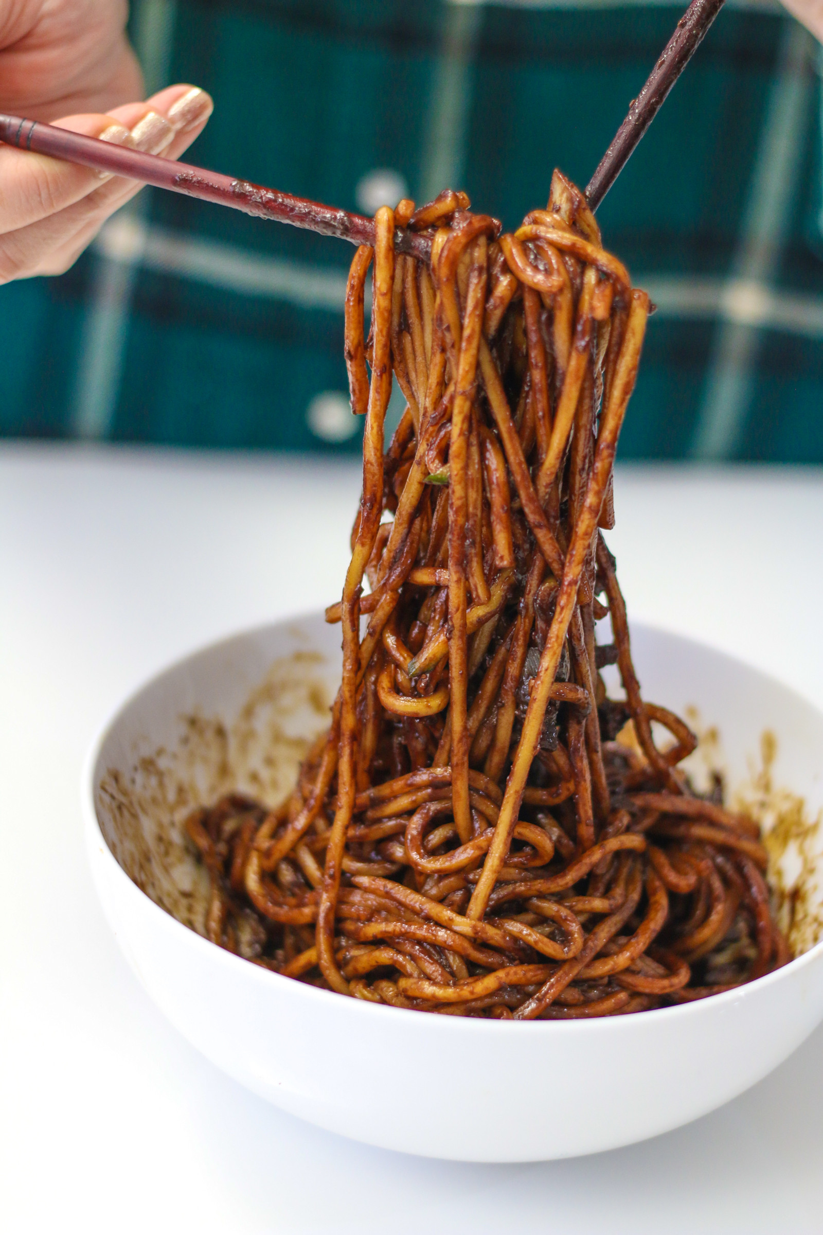 Black Bean Sauce Noodles
 Noodles in Black Bean Sauce Jjajangmyeon 짜장면