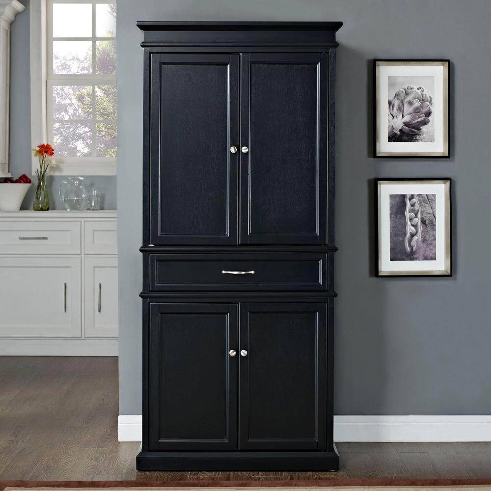 Black Kitchen Pantry Storage
 Black Kitchen Pantry Cabinet Home Furniture Design