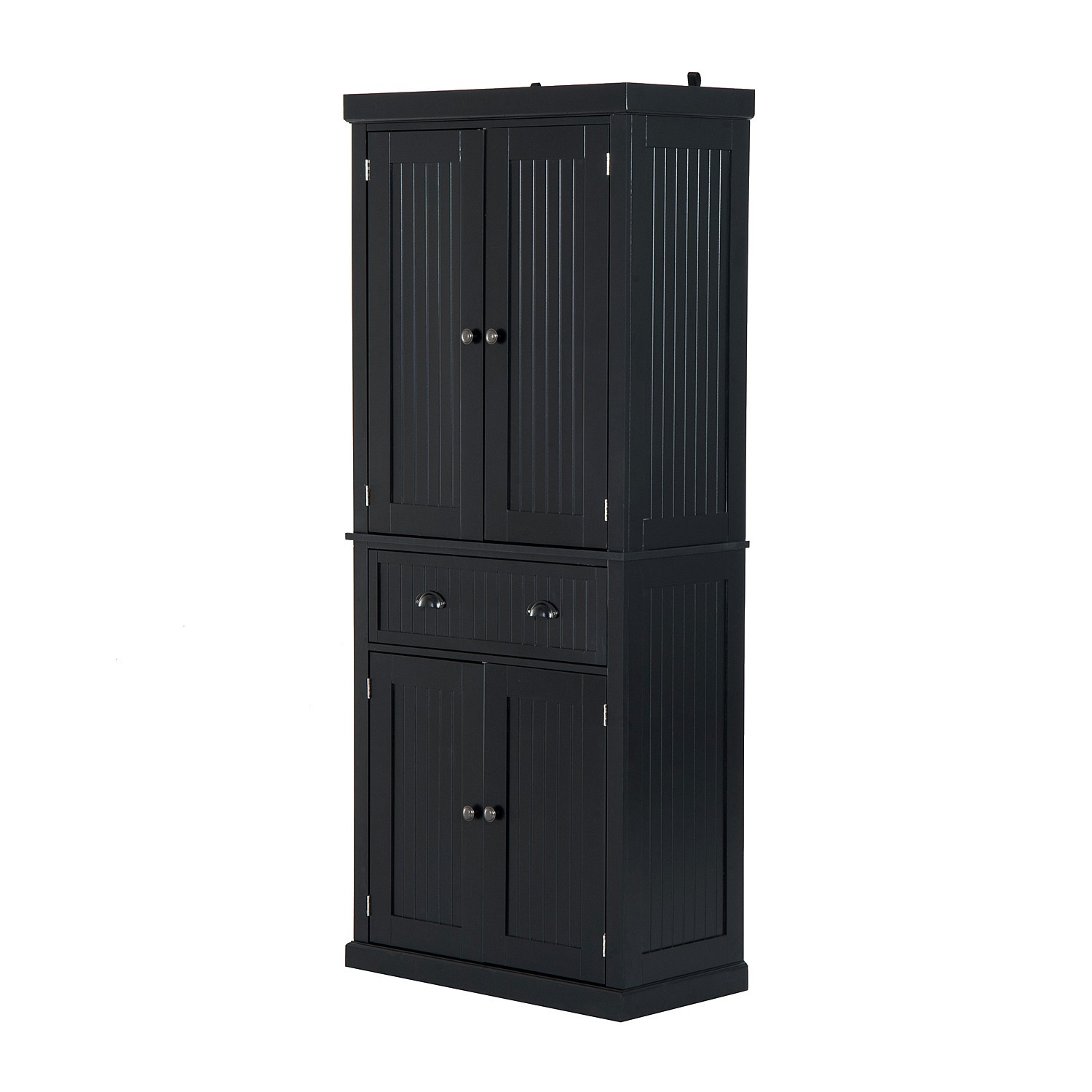 Black Kitchen Pantry Storage
 Hom Tall 72” Traditional Colonial Style Standing