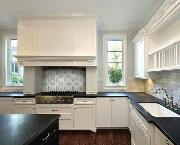 Black Kitchen Walls
 Honed Black Countertops Transitional kitchen