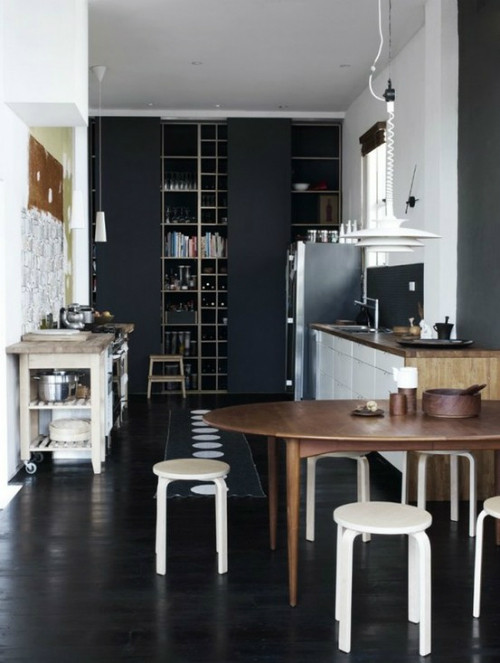 Black Kitchen Walls
 Painting the Kitchen in Chalkboard Paint