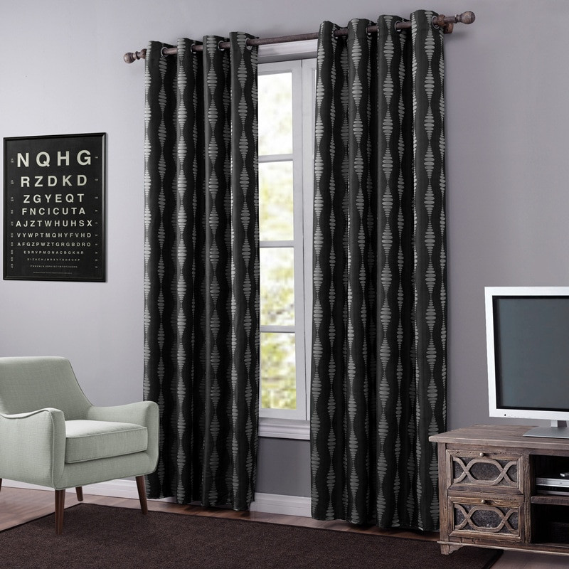 Black Living Room Curtains
 Hot black blackout curtains for living room Thick stripe