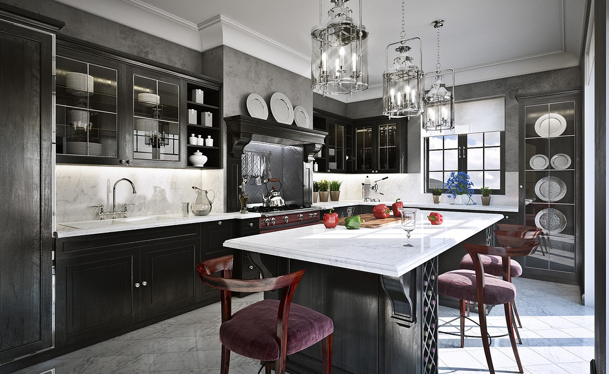 Black White And Gray Kitchen
 11 Luxurious Traditional Kitchens