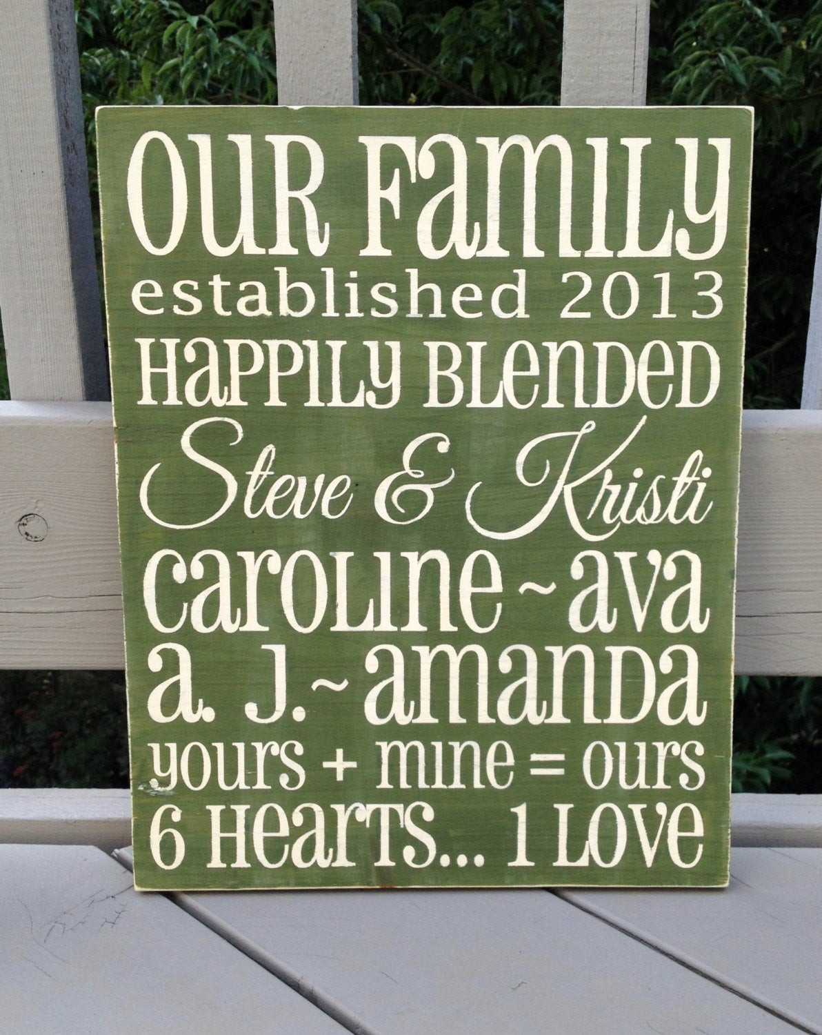 Blended Family Quotes
 Blended Family Customized Sign hand painted wooden by