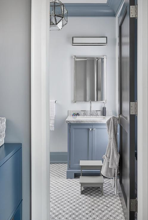 Blue And Gray Bathroom Decor
 Light Gray and Blue Bathroom Color Scheme Transitional