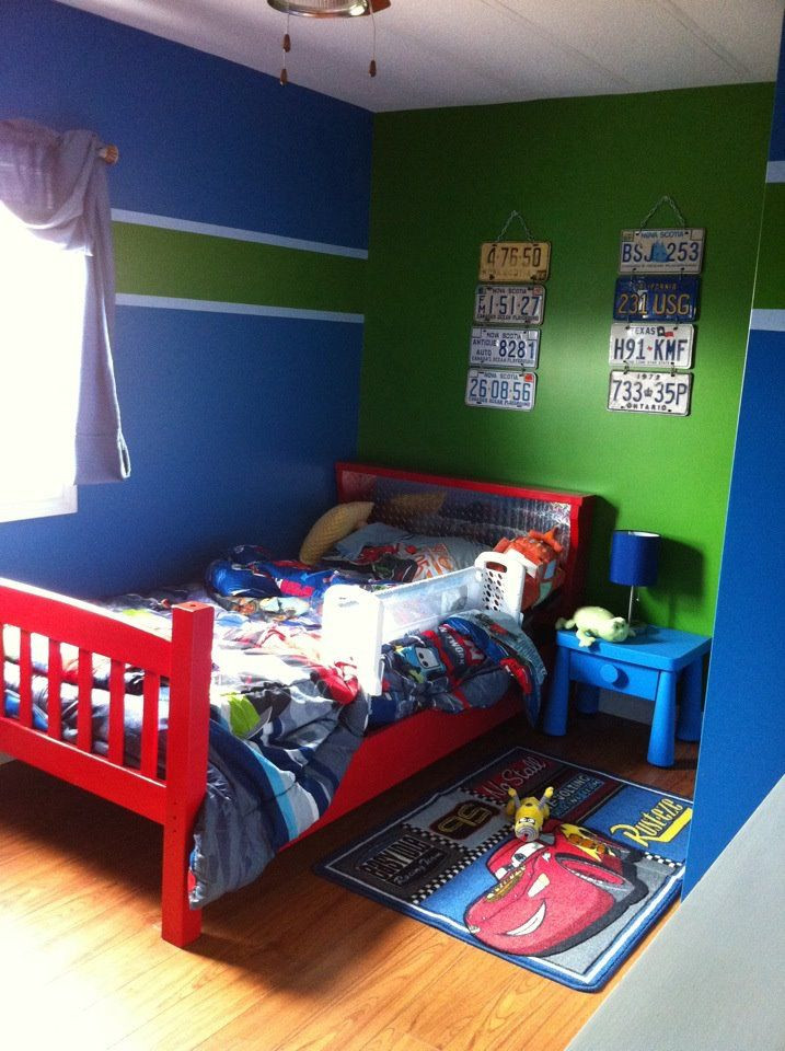 Blue And Green Kids Room
 Great painting idea for boys room who do I know that
