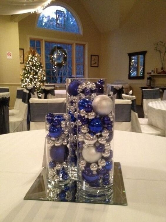 Blue And Silver Wedding Decorations
 Bright Royal Blue and Metallic Silver Winter Wedding Color