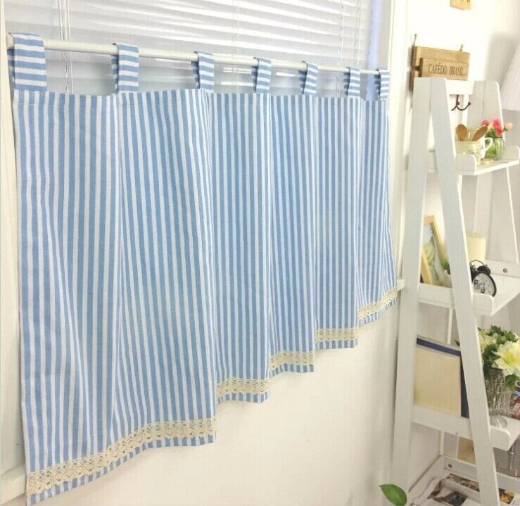 Blue And White Kitchen Curtains
 Aliexpress Buy cotton blue and white stripe