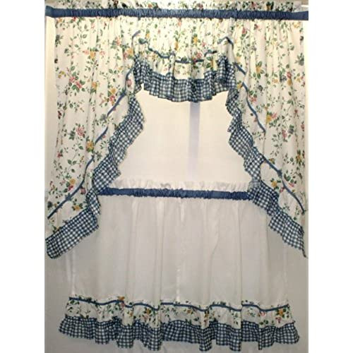Blue And White Kitchen Curtains
 Country Blue Kitchen Curtains Amazon