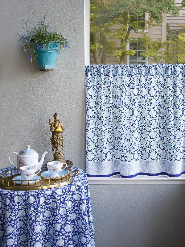 Blue And White Kitchen Curtains
 Asian kitchen curtains Floral Blue and white