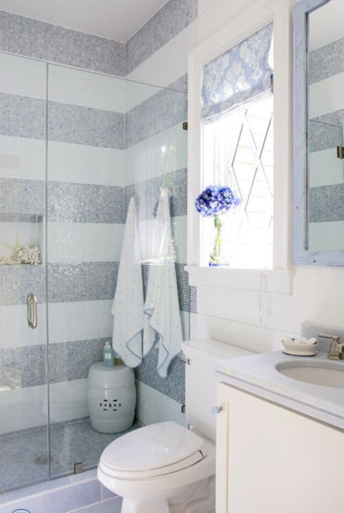 Blue Mosaic Bathroom Tiles
 40 blue glass mosaic bathroom tiles tile ideas and pictures