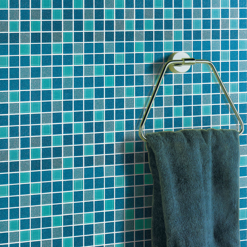 Blue Mosaic Bathroom Tiles
 Blue Glass Tile Bathroom Floor Clear Crystal Mosaic