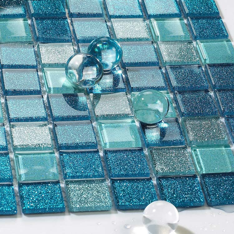 Blue Mosaic Bathroom Tiles
 Blue Glass Tile Bathroom Floor Clear Crystal Mosaic