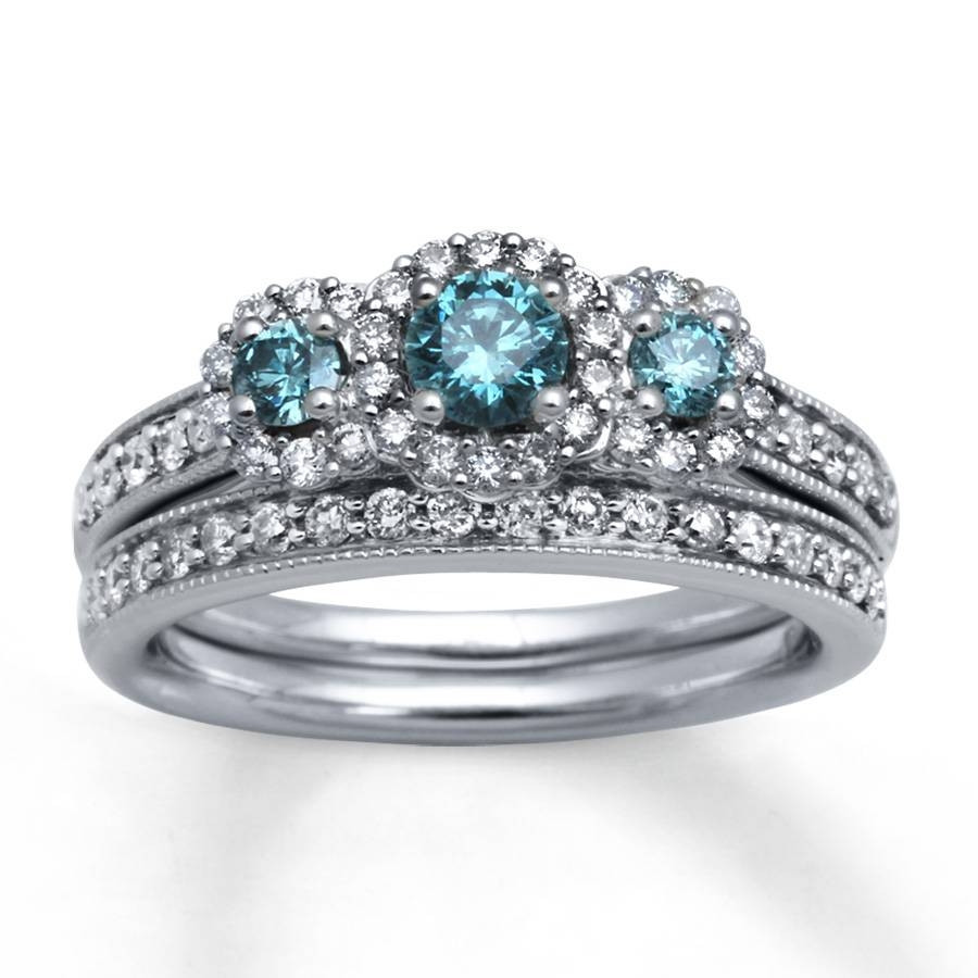 Blue Wedding Ring Set
 15 Collection of Blue Diamond Wedding Ring Sets