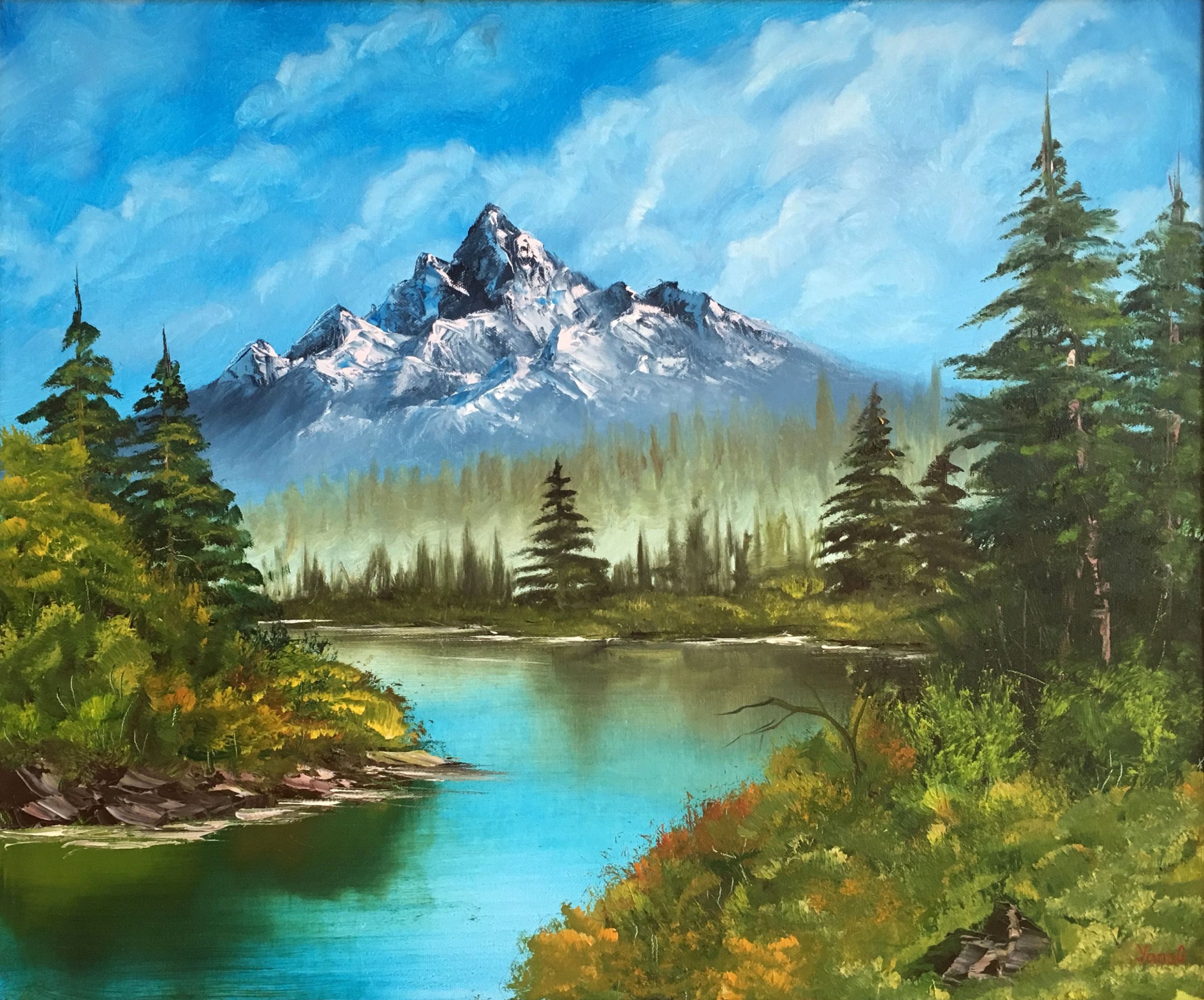 30 Fancy Bob Ross Landscape Paintings Home Family Style And Art Ideas   Bob Ross Landscape Paintings Beautiful Landscape Painting Original Oil On Canvas Bob Ross Style Of Bob Ross Landscape Paintings Scaled 