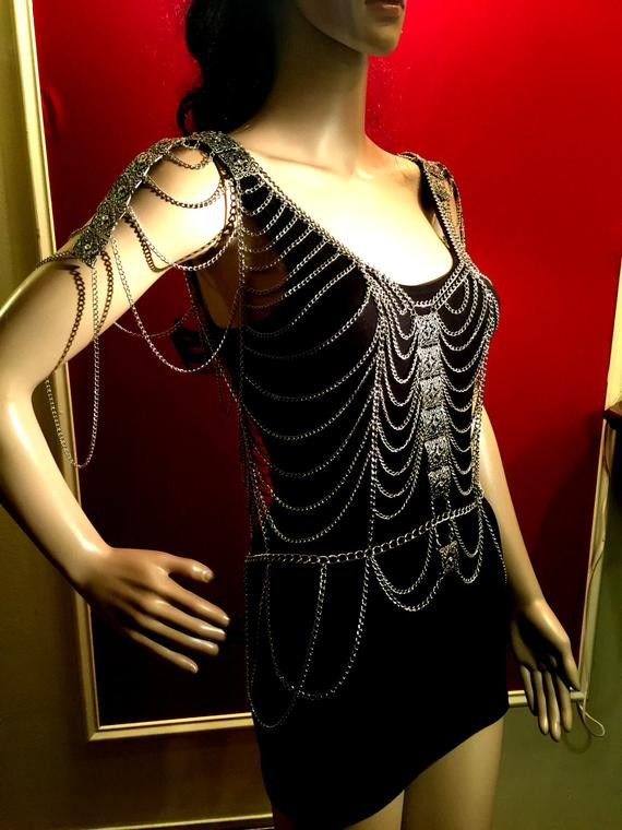 Body Jewelry Dress
 Body Chains Top Dress Body Jewelry Top Dress Tank Top Chain