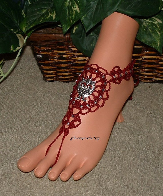 Body Jewelry Foot
 Owl Body Jewelry Barefoot Sandal Foot Jewelry by