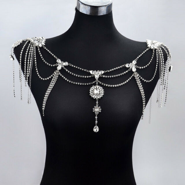 Body Jewelry Prom
 New Bridal Crystal Wedding Shoulder Necklace Chain Strap