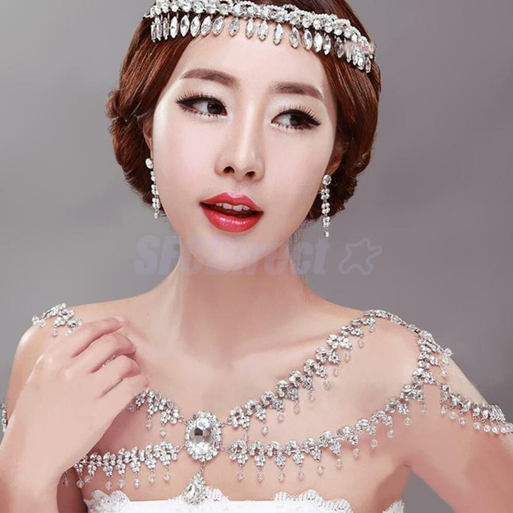 Body Jewelry Wedding
 Bride Crystal Rhinestone Wedding Party Shoulder Body Chain