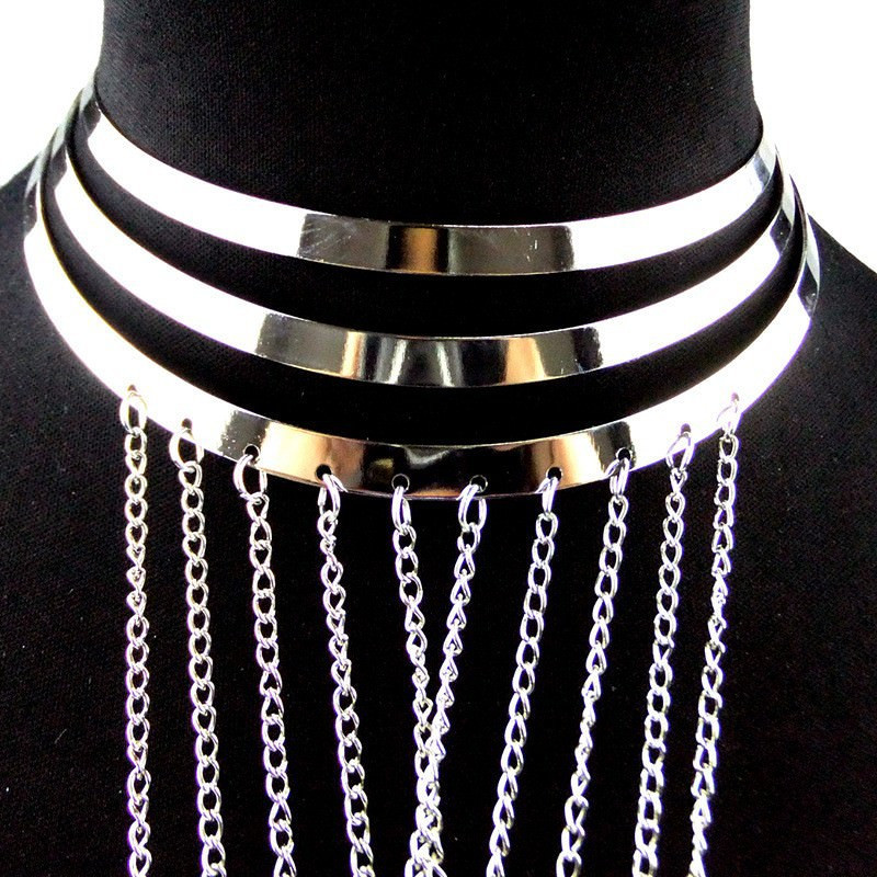 Body Necklace Jewelry
 Gold Plated Choker Necklace With Long Body Chain Jewelry