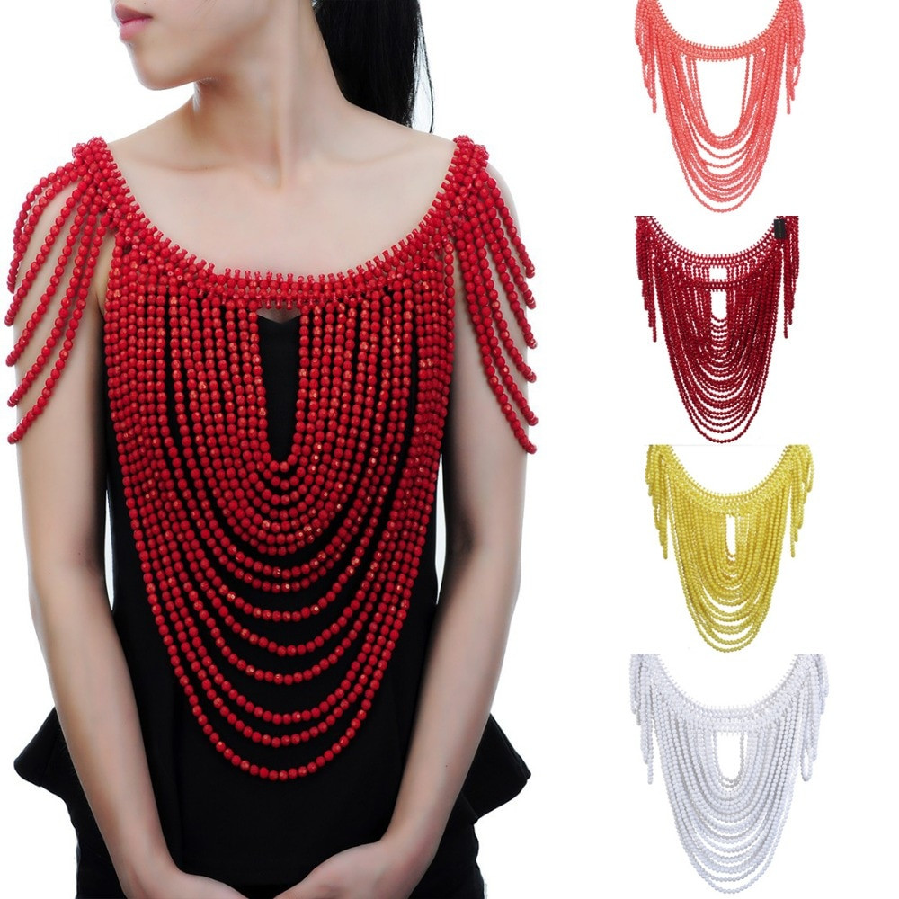 Body Necklace Jewelry
 Fashion Jewelry Vintage Statement Body Shoulder Bib Full