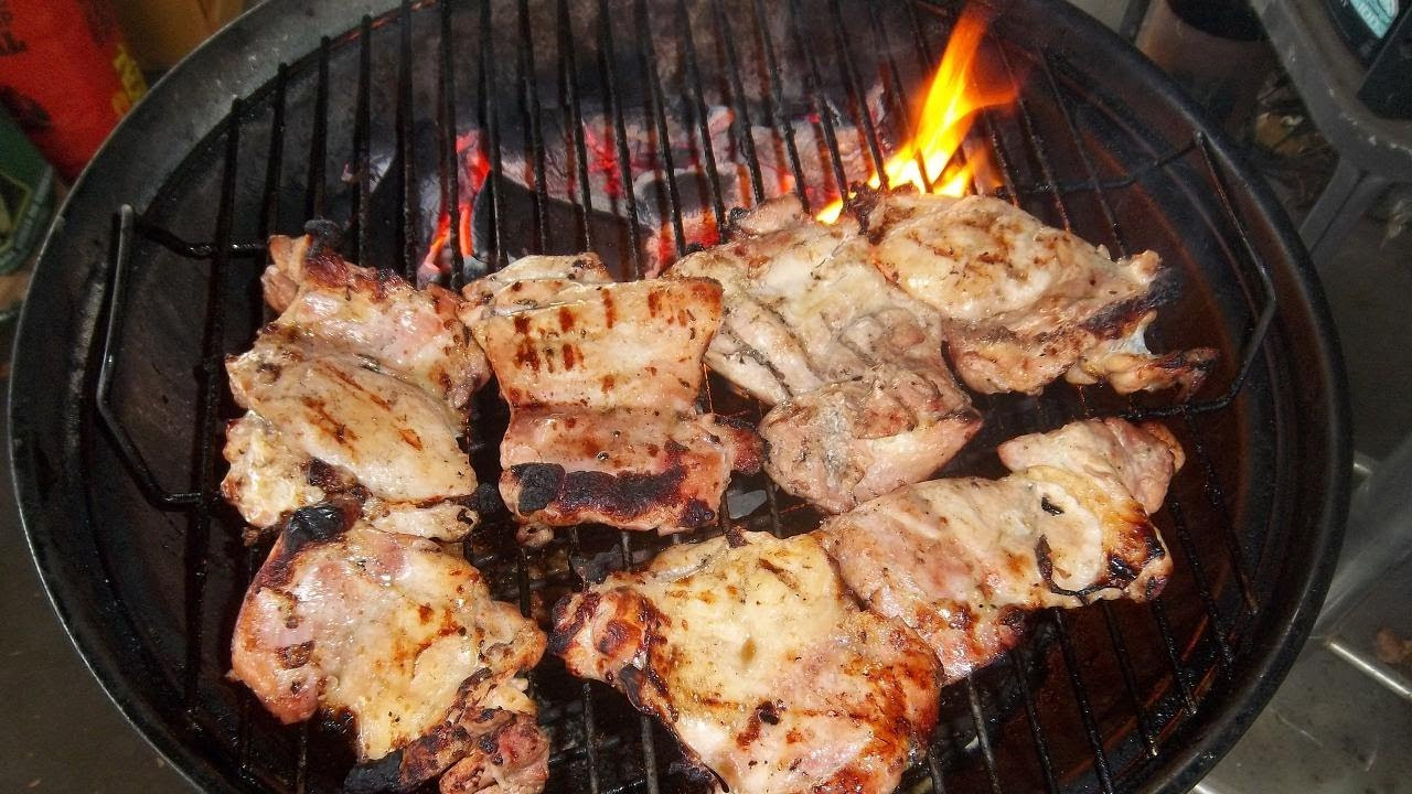 Boneless Chicken Thighs On Grill
 Boneless Skinless Chicken Thighs Marinated and Grilled on